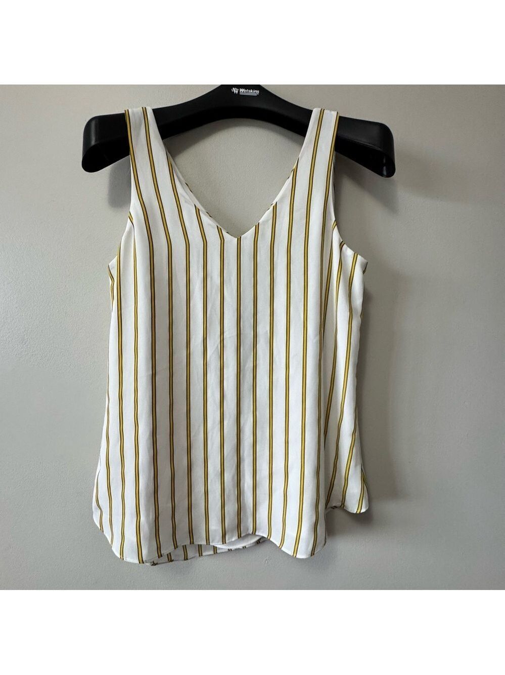 RW & CO Striped White and Yellow Women's Top